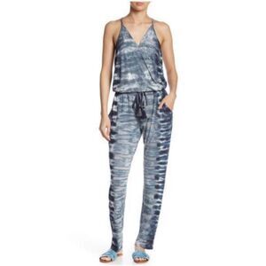 YFB Navy Tie Dye Casual Slim Fit Jumpsuit With Pockets size small
